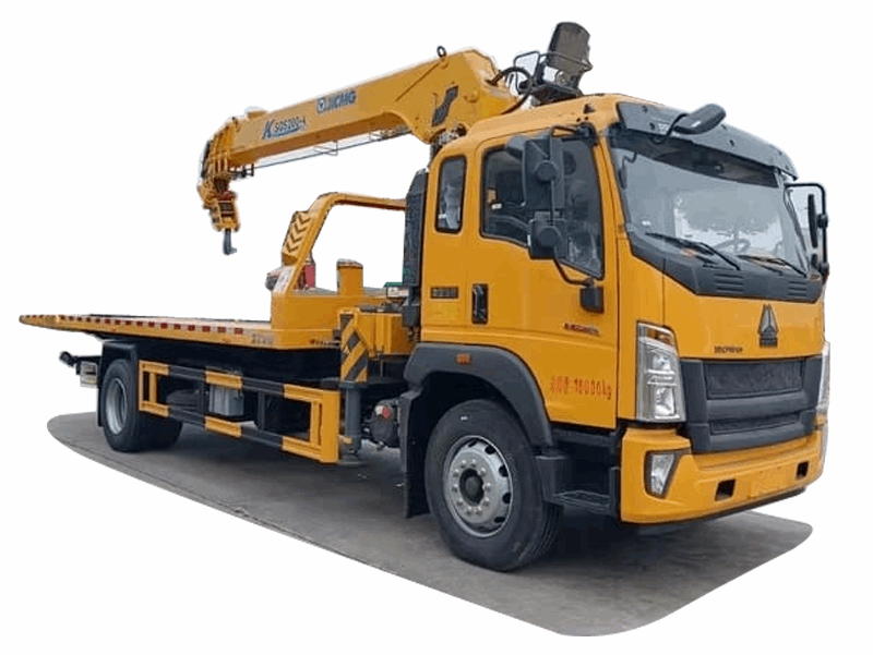 HOWO  4*2 Clearance truck with crane heavy machine