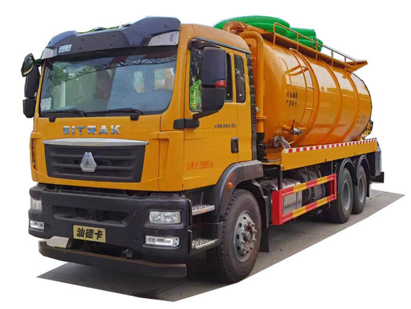 Howo 6x4 sludge transport truck 6 square water tank 15 square waste tank