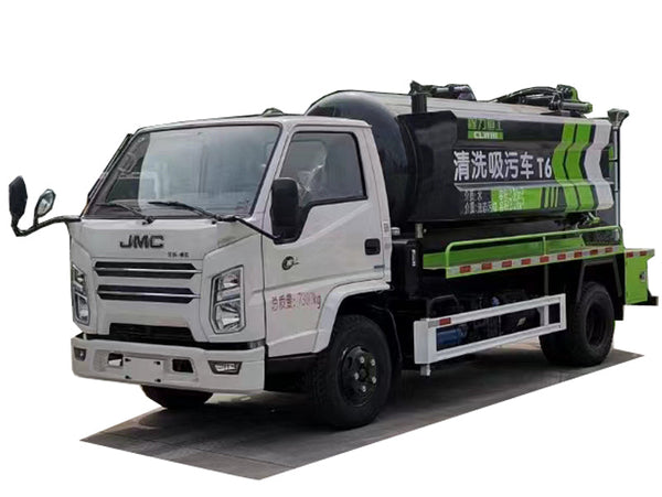JMC 4x2 sludge transport truck  2 square water tank 4 square waste tank