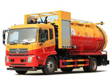 Dongfeng  4x2 sludge transport truck  4 square water tank 8 square waste tank