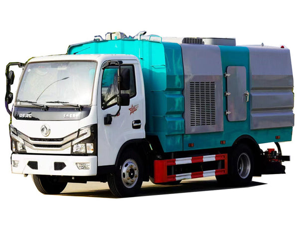 Dongfeng 4x2 road vacuuming truck 1 square water tank 4 square dustbins